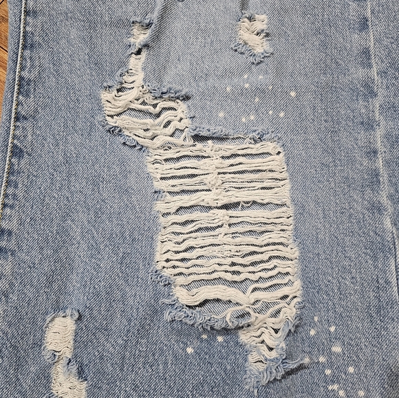 Forever 21 Premium Ultra Wide Leg Distressed High Rise Button Fly Jeans … - Picture 10 of 12